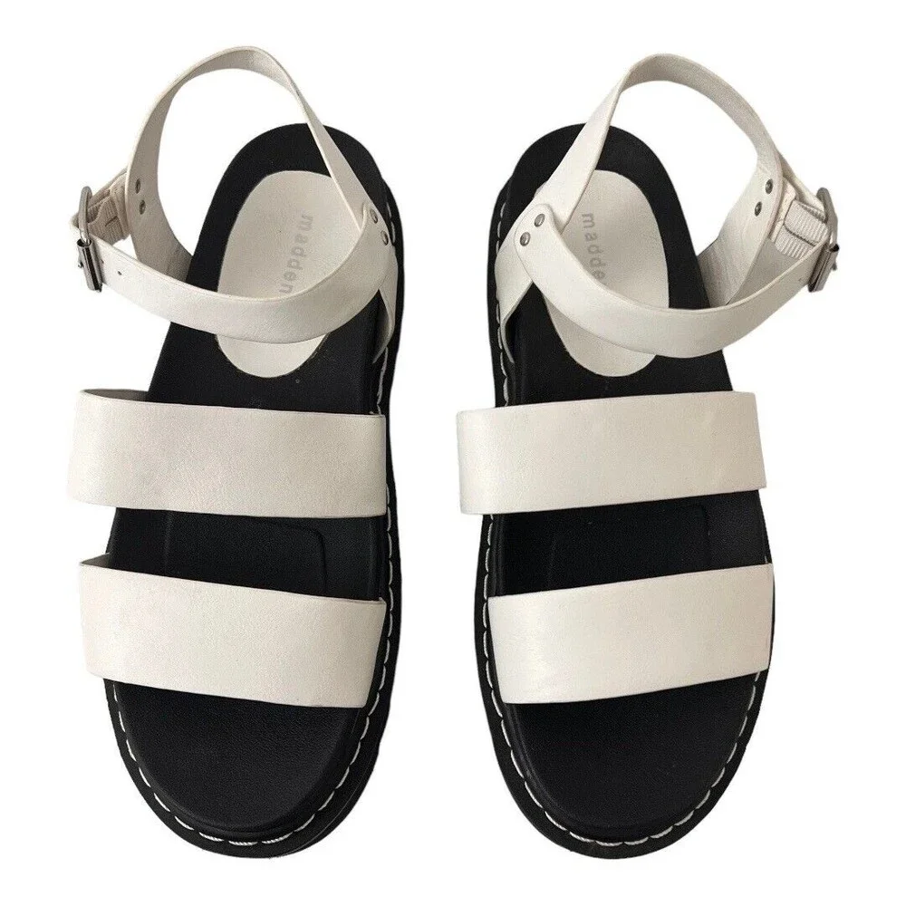 Madden Girl Womens Size 9.5 Doral White Strappy Platform Sandal - Picture 3 of 7